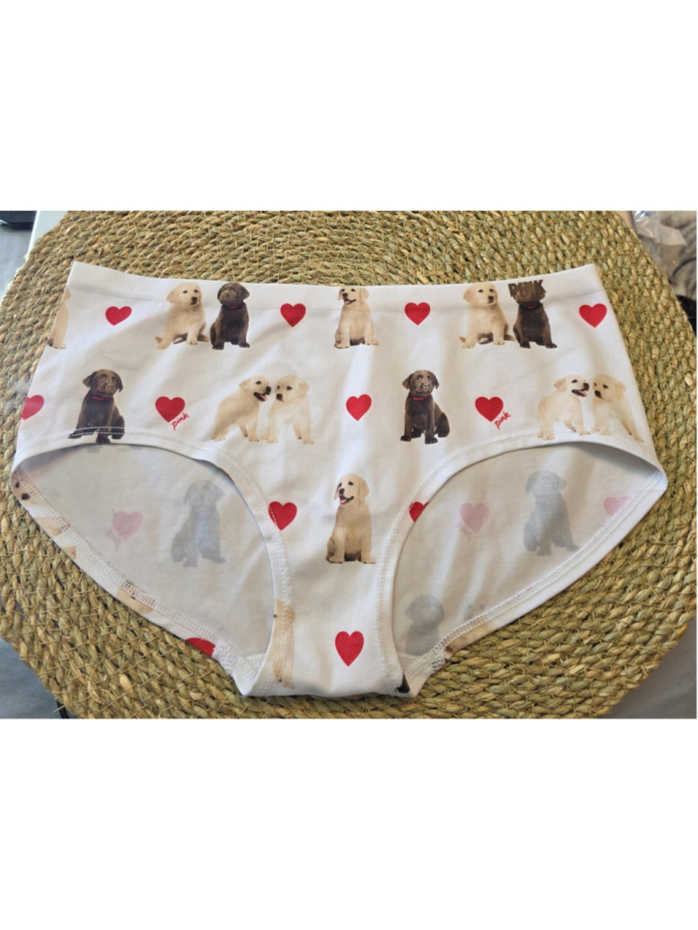 VICTORIA'S SECRET PINK Puppies Hearts STRETCH SEAMLESS HIPSTER PANTIES XS